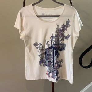 SOMA Cream Cap Sleeve Tee